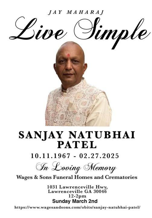 Sanjay Patel Death Atlanta, GA, Former President of the Gujarati Samaj died in a fatal car accident